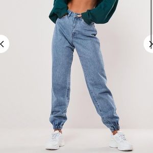 Blue riot high waisted jogger mom jeans